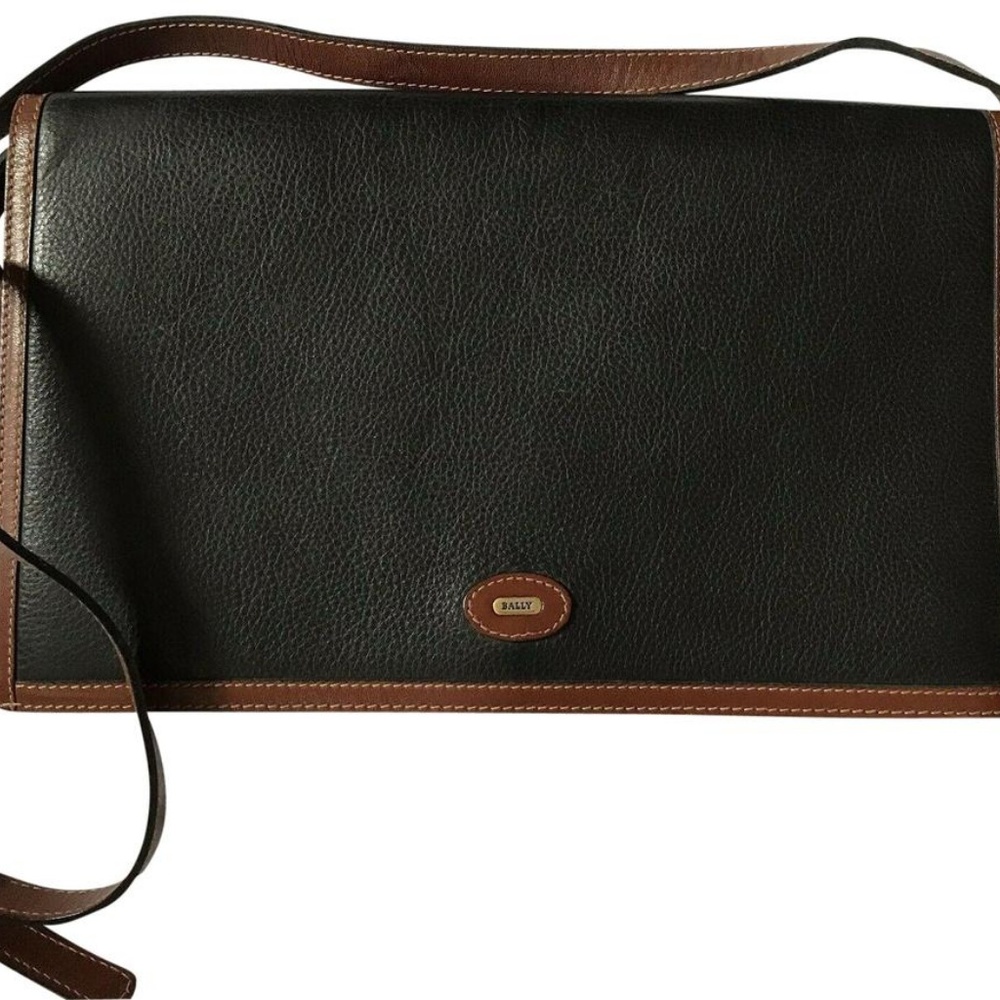 BALLY Vintage Shoulder Bag Navy Leather